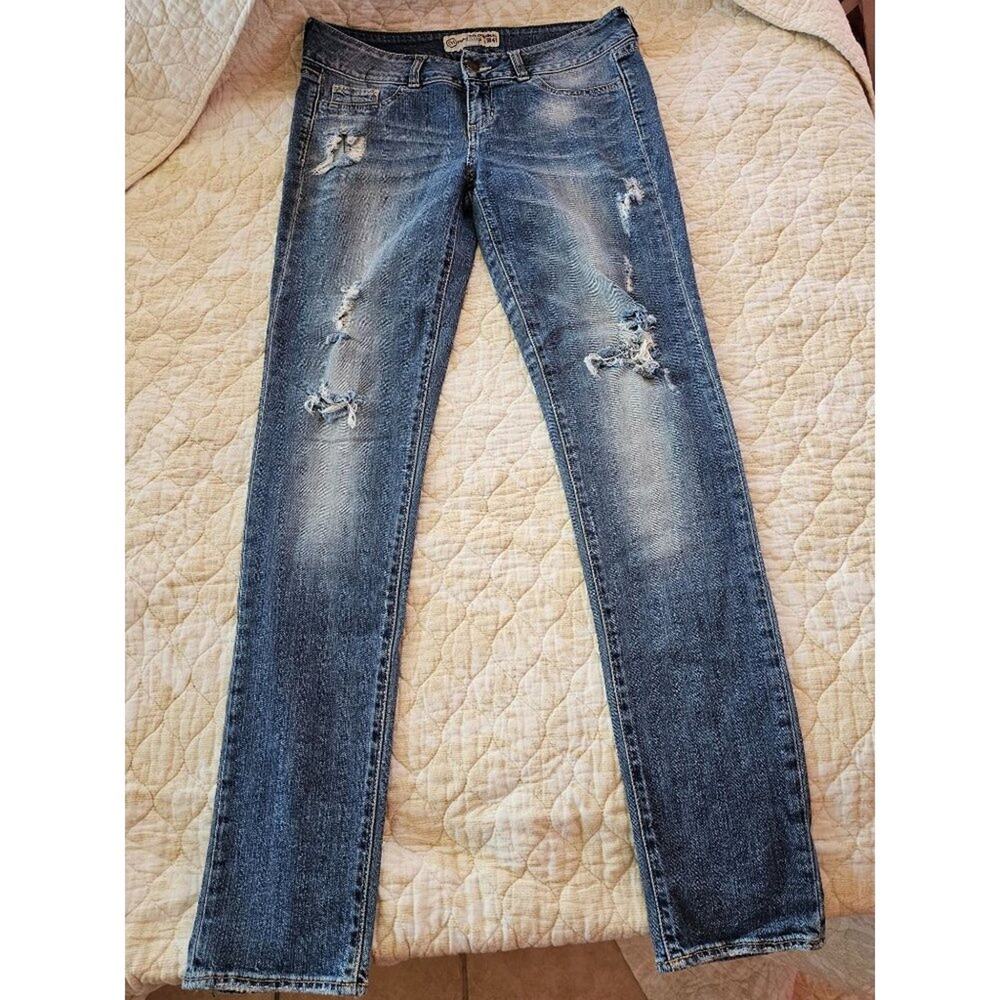 C&A THE ORIGINAL JEANS 1841‎ DISTRESSED SKINNY STRETCH JEANS sz 9 31 x 31
